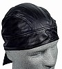 Solid Black, Leather Headwrap